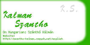 kalman szantho business card