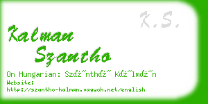 kalman szantho business card